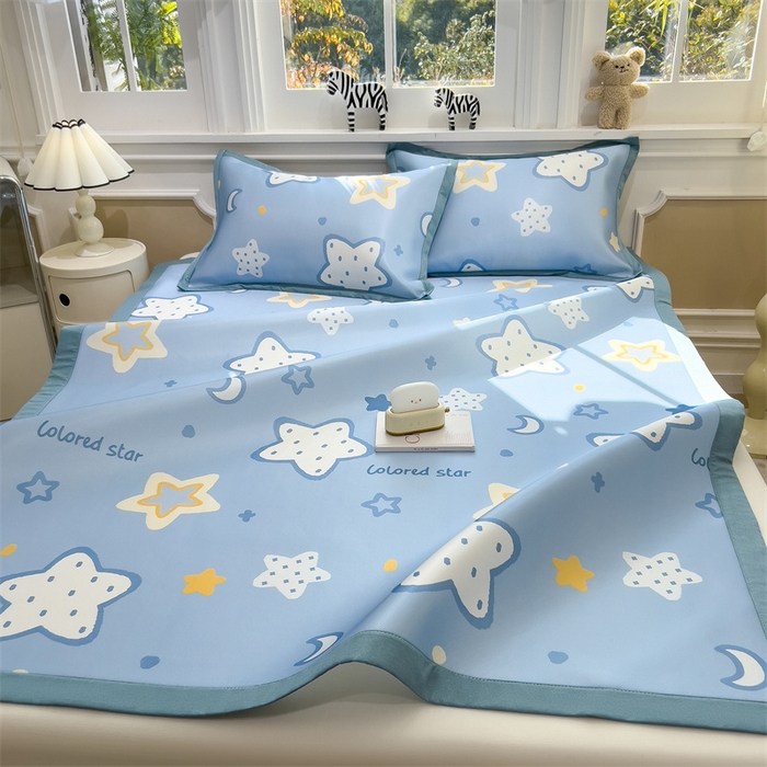 91家纺网 家纺一手货源 找家纺 布凡家居 2026新款卡通冰丝印花凉席 星梦奇缘