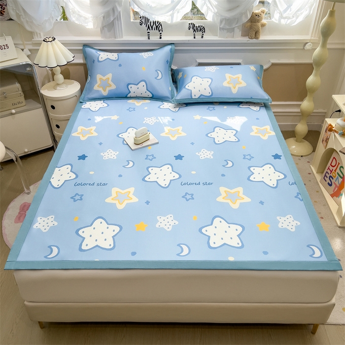 91家纺网 家纺一手货源 找家纺 布凡家居 2026新款卡通冰丝印花凉席 星梦奇缘