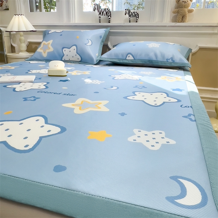 91家纺网 家纺一手货源 找家纺 布凡家居 2026新款卡通冰丝印花凉席 星梦奇缘