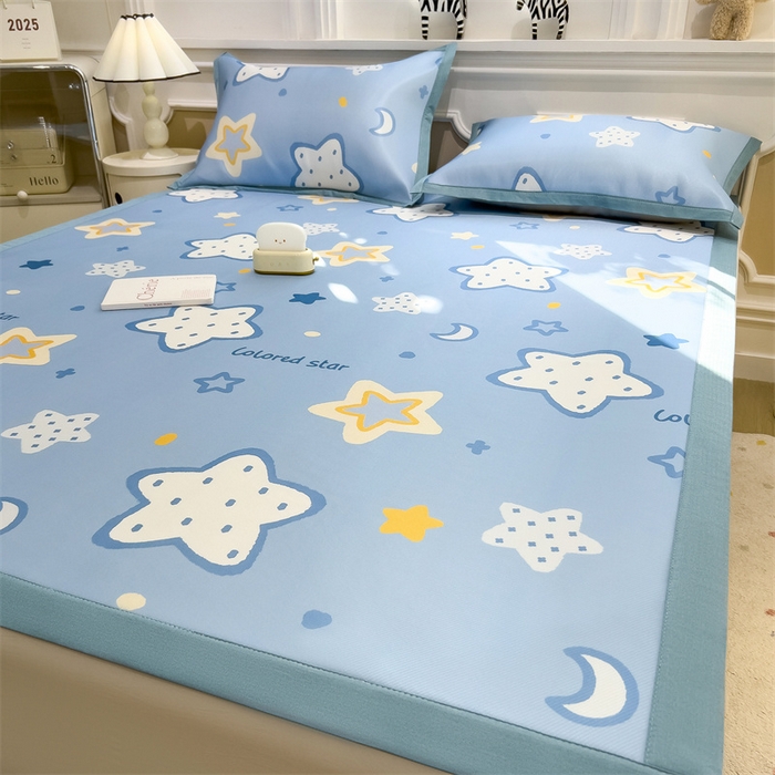 91家纺网 家纺一手货源 找家纺 布凡家居 2026新款卡通冰丝印花凉席 星梦奇缘