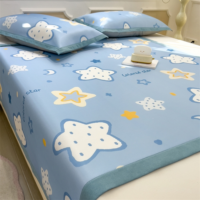 91家纺网 家纺一手货源 找家纺 布凡家居 2026新款卡通冰丝印花凉席 星梦奇缘