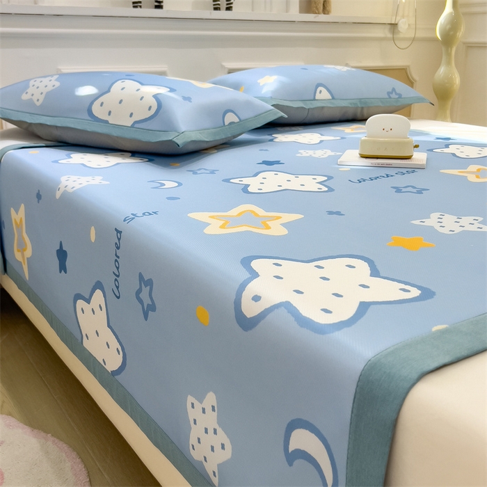 91家纺网 家纺一手货源 找家纺 布凡家居 2026新款卡通冰丝印花凉席 星梦奇缘