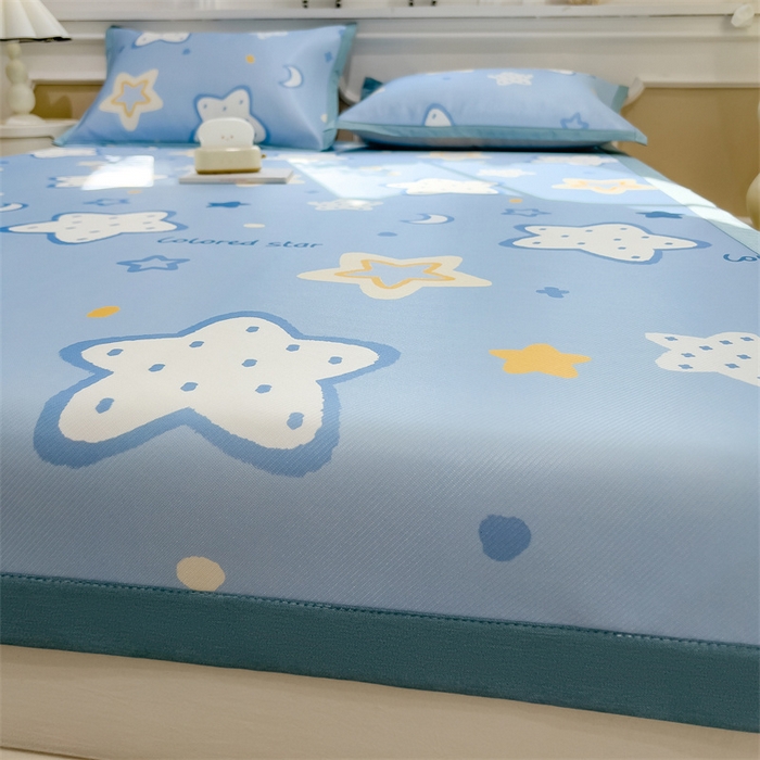 91家纺网 家纺一手货源 找家纺 布凡家居 2026新款卡通冰丝印花凉席 星梦奇缘