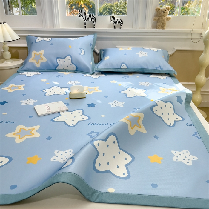 91家纺网 家纺一手货源 找家纺 布凡家居 2026新款卡通冰丝印花凉席 星梦奇缘