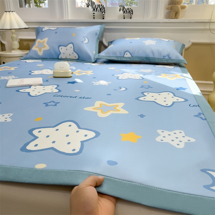 91家纺网 家纺一手货源 找家纺 布凡家居 2026新款卡通冰丝印花凉席 星梦奇缘