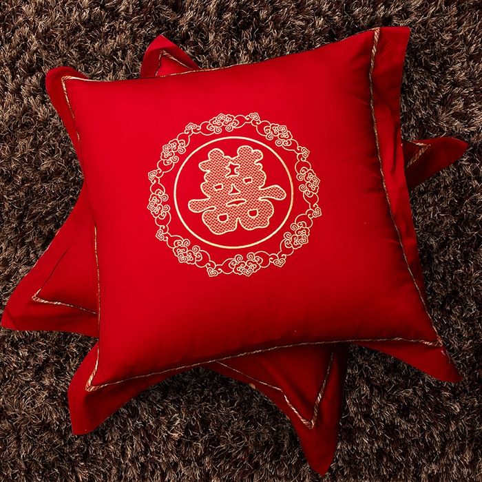 91家纺网 家纺一手货源 找家纺 慕她家纺 2026慕她大花工艺款全棉纯棉婚庆四件套大红色刺绣结婚床上用品 龙凤团圆