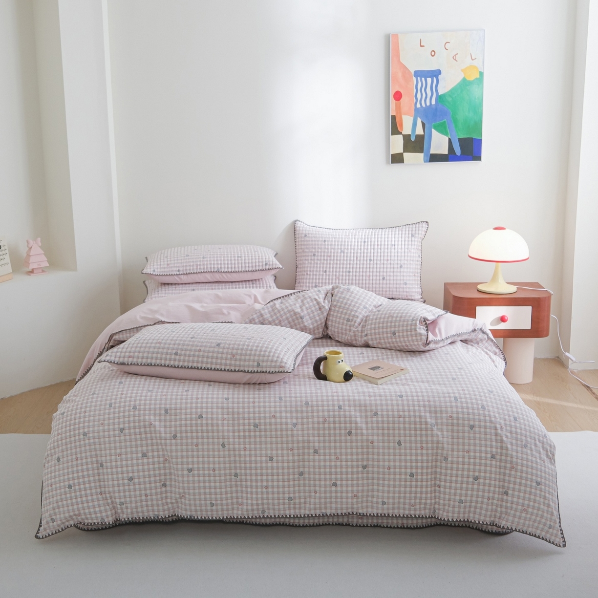 91家纺网 家纺一手货源 找家纺 （总）庭笙 2025新款加厚牛奶绒8斤/9斤纯色蓄热保暖四件套-米莱