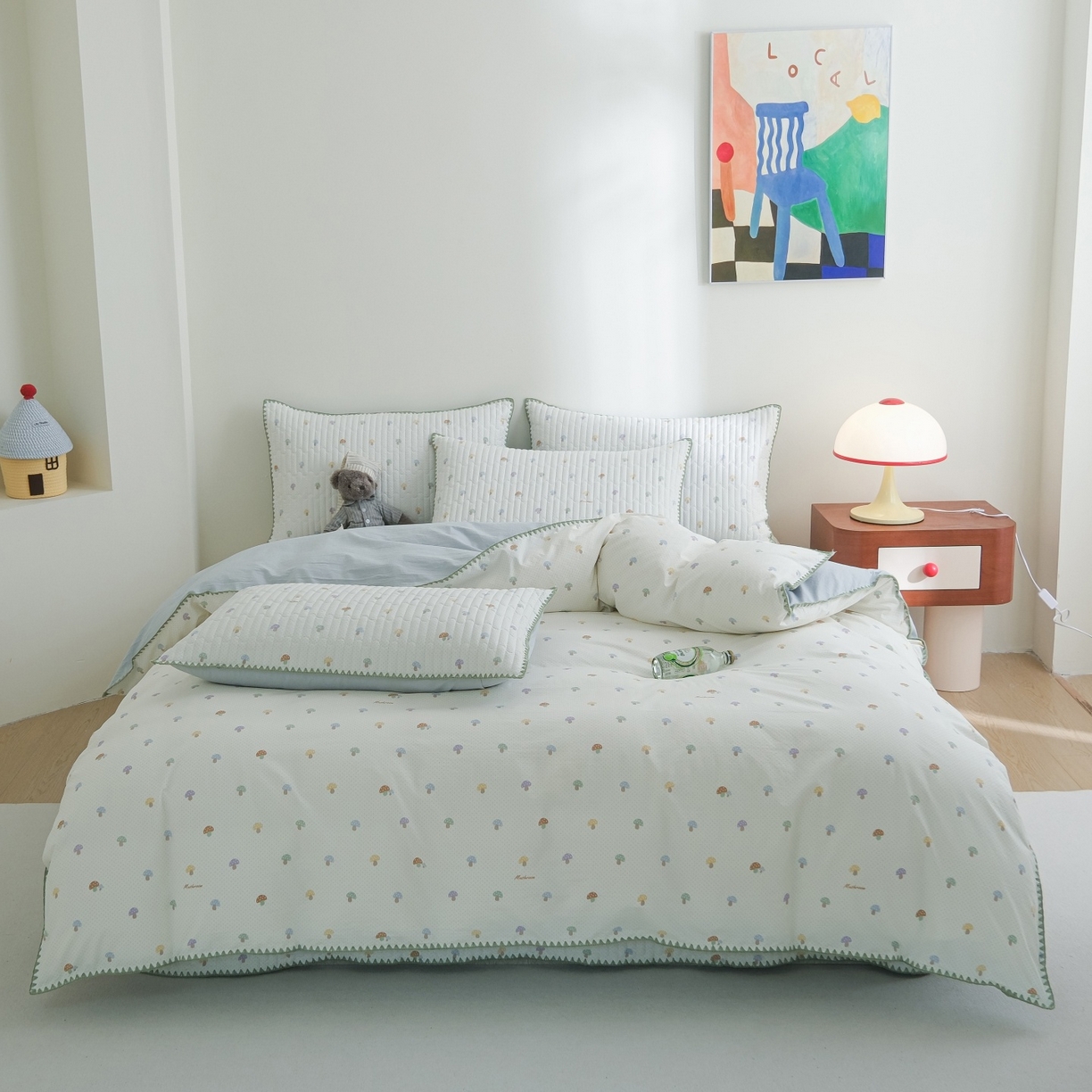 91家纺网 家纺一手货源 找家纺 （总）庭笙 2026新款卡通贝壳针两面可用夹棉床盖床盖四件套