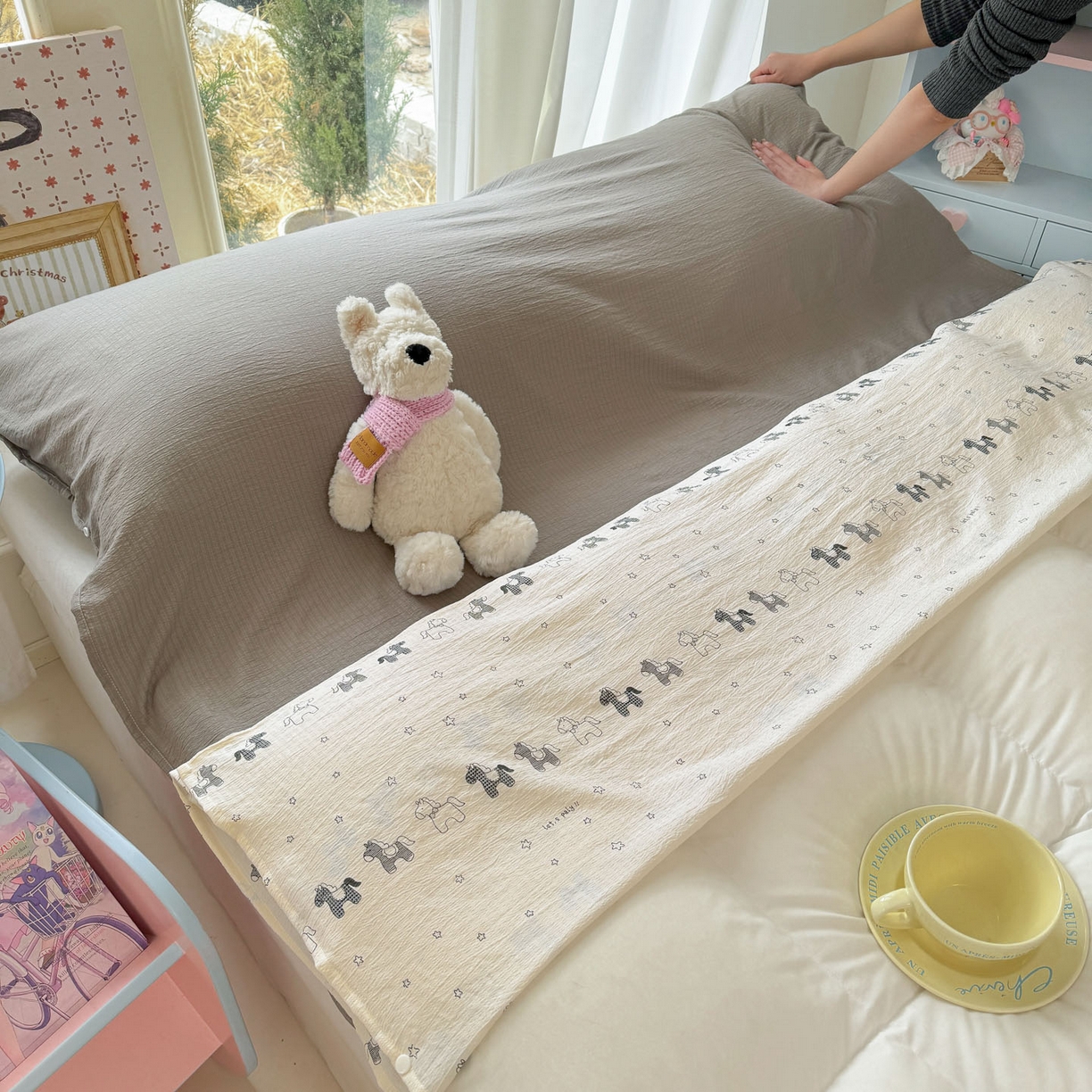 91家纺网 家纺一手货源 找家纺 （总）Sweet dreams甜梦 2026新款A类皱皱双层纱小清新酒店一体式旅行睡袋