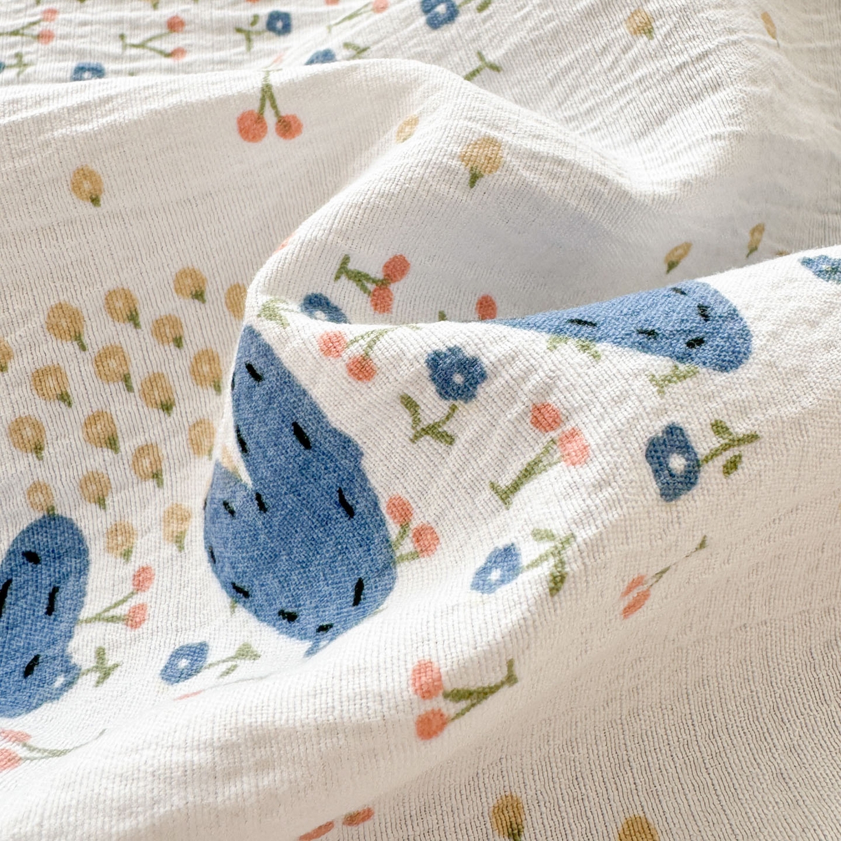 91家纺网 家纺一手货源 找家纺 Sweet dreams甜梦 2026新款A类皱皱双层纱小清新酒店一体式旅行睡袋 大脸猫