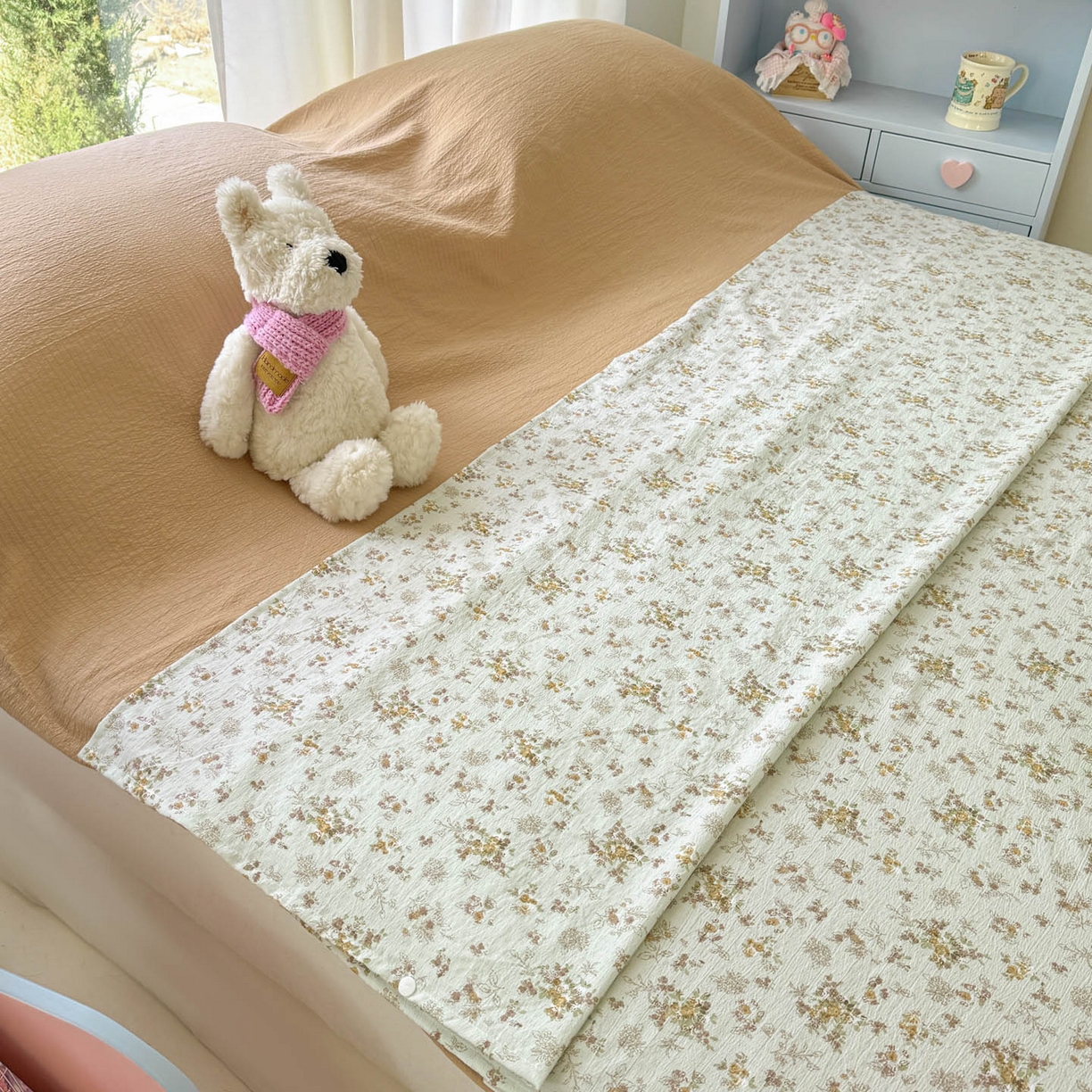 91家纺网 家纺一手货源 找家纺 Sweet dreams甜梦 2026新款A类皱皱双层纱小清新酒店一体式旅行睡袋 黄色小碎花