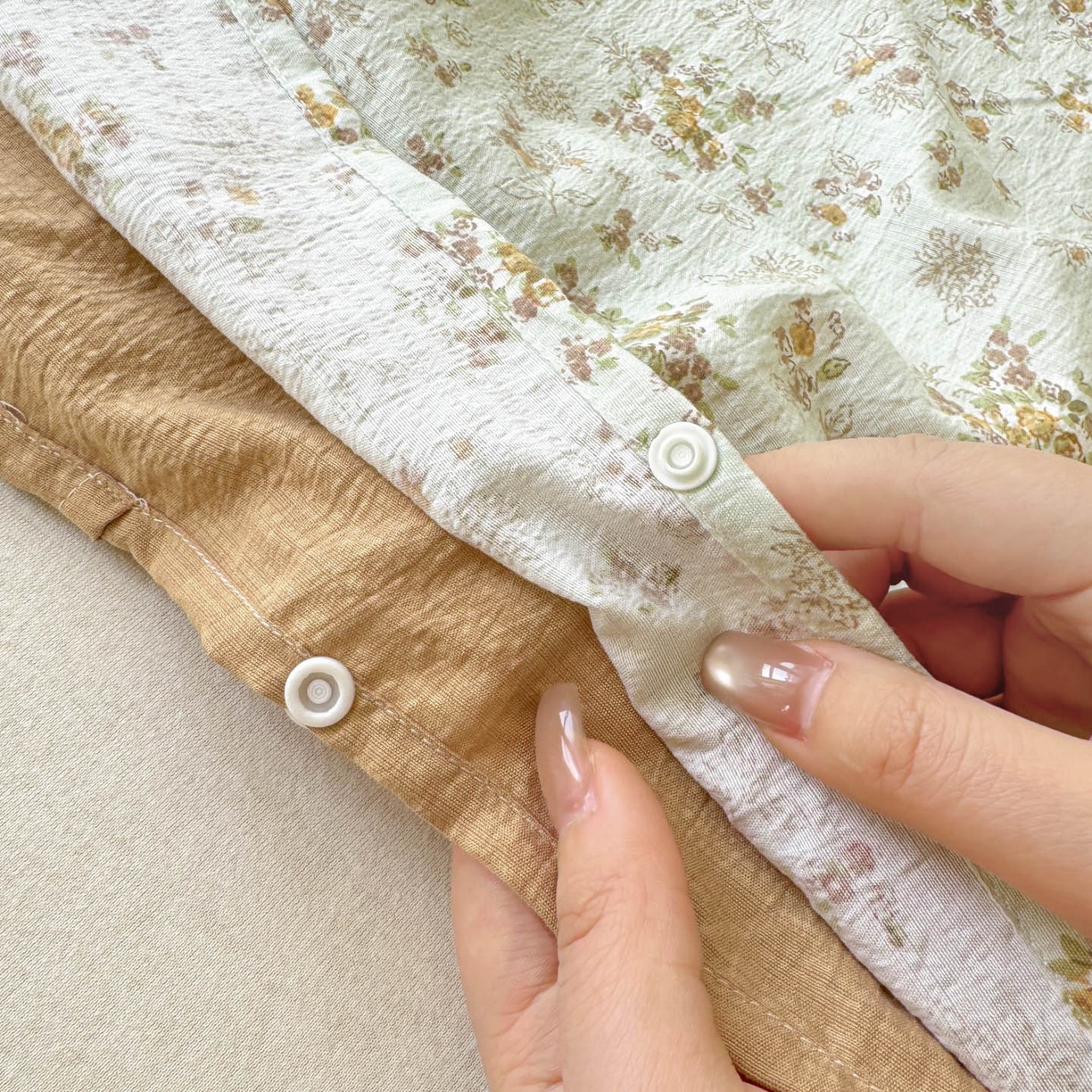 91家纺网 家纺一手货源 找家纺 Sweet dreams甜梦 2026新款A类皱皱双层纱小清新酒店一体式旅行睡袋 黄色小碎花