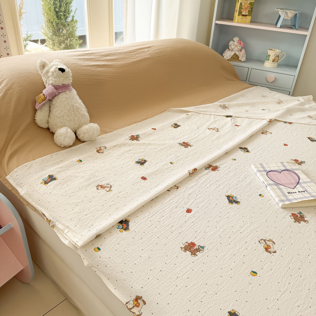 91家纺网 家纺一手货源 找家纺 Sweet dreams甜梦 2026新款A类皱皱双层纱小清新酒店一体式旅行睡袋 马上有钱