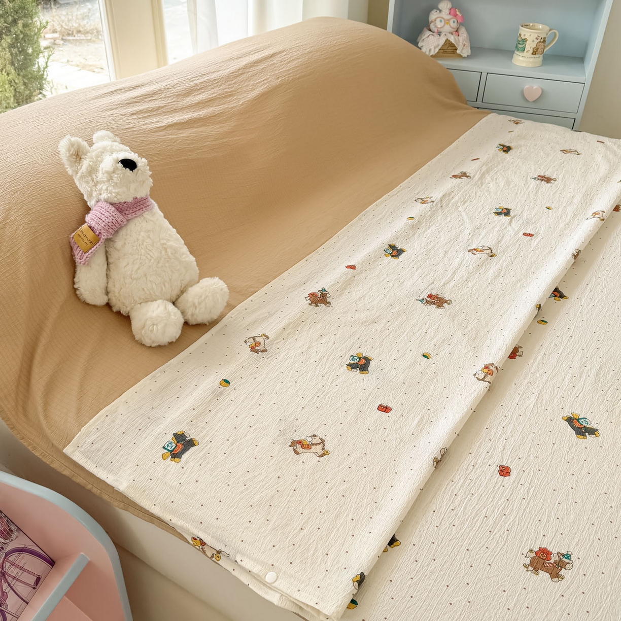 91家纺网 家纺一手货源 找家纺 Sweet dreams甜梦 2026新款A类皱皱双层纱小清新酒店一体式旅行睡袋 马上有钱