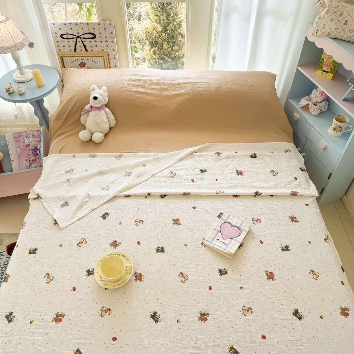 91家纺网 家纺一手货源 找家纺 Sweet dreams甜梦 2026新款A类皱皱双层纱小清新酒店一体式旅行睡袋 马上有钱