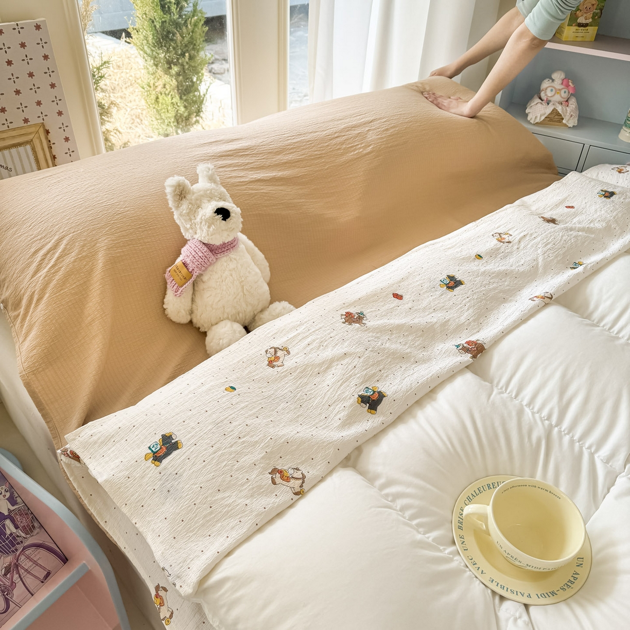 91家纺网 家纺一手货源 找家纺 Sweet dreams甜梦 2026新款A类皱皱双层纱小清新酒店一体式旅行睡袋 马上有钱