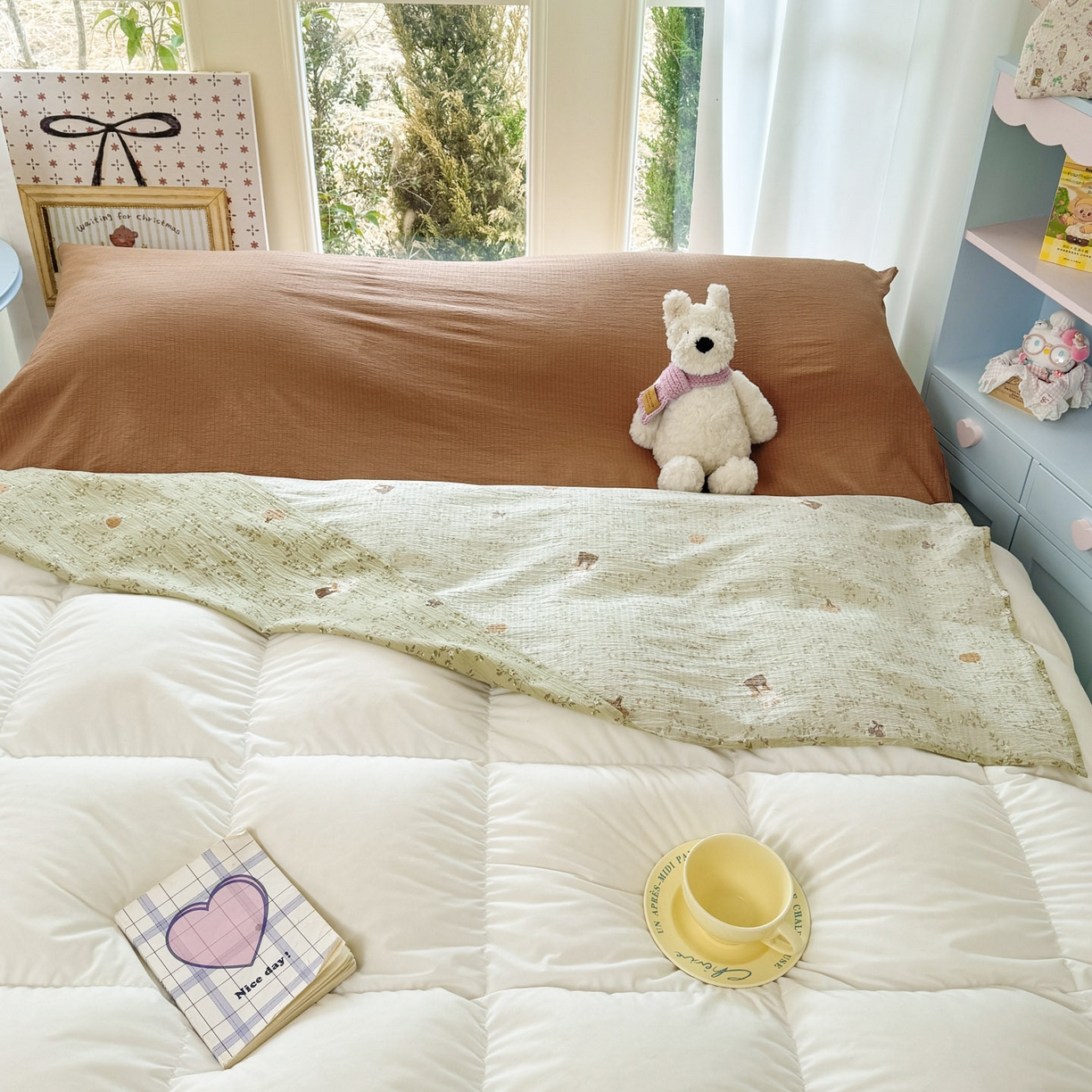 91家纺网 家纺一手货源 找家纺 Sweet dreams甜梦 2026新款A类皱皱双层纱小清新酒店一体式旅行睡袋 南瓜小兔