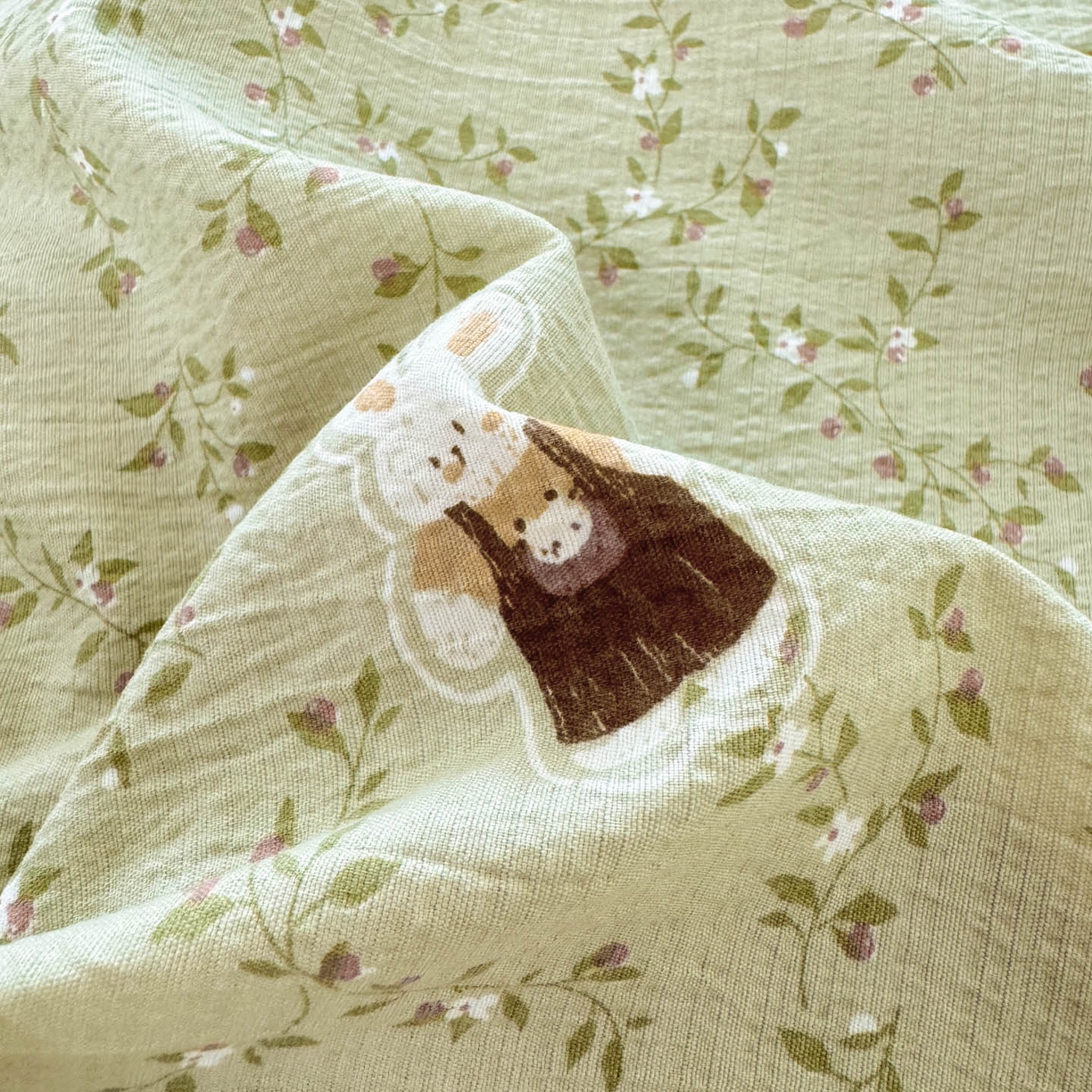 91家纺网 家纺一手货源 找家纺 Sweet dreams甜梦 2026新款A类皱皱双层纱小清新酒店一体式旅行睡袋 南瓜小兔