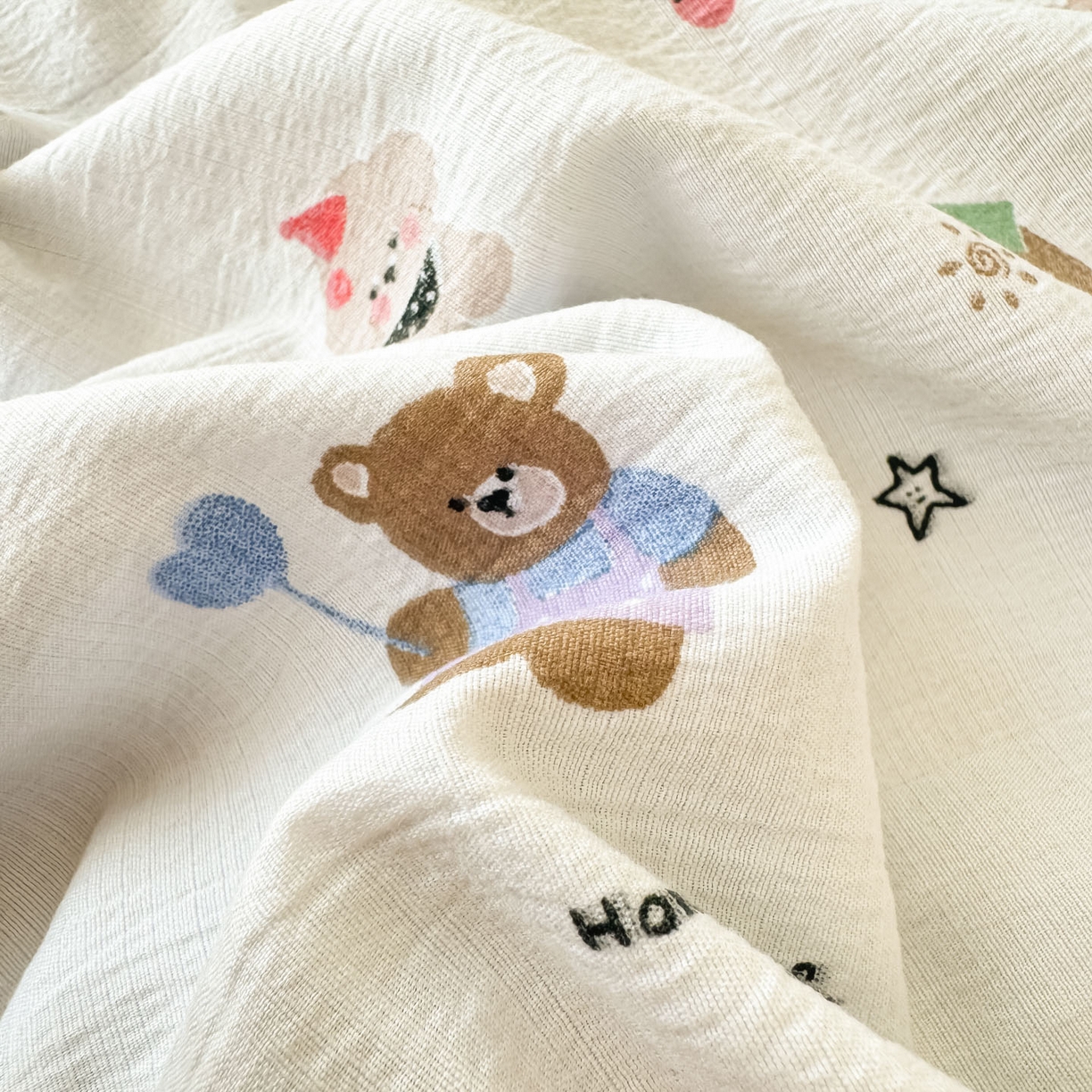 91家纺网 家纺一手货源 找家纺 Sweet dreams甜梦 2026新款A类皱皱双层纱小清新酒店一体式旅行睡袋 奇趣小动物