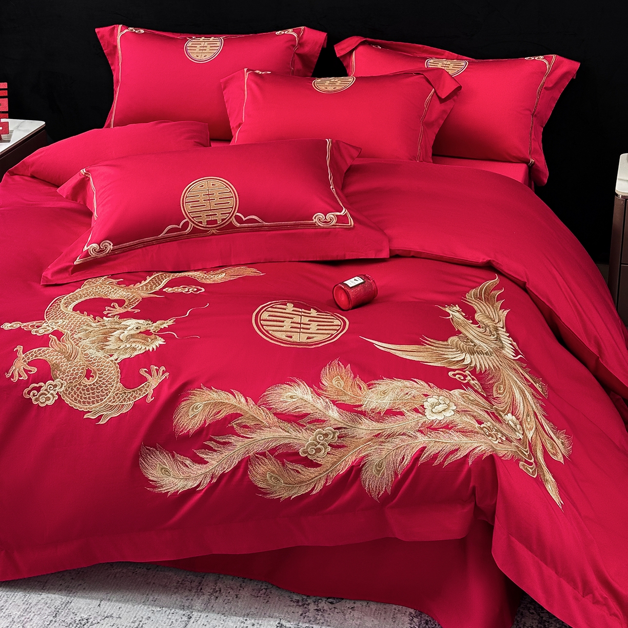 91家纺网 家纺一手货源 找家纺 （总）星蕴家纺 2026新款高档全棉婚庆四件套