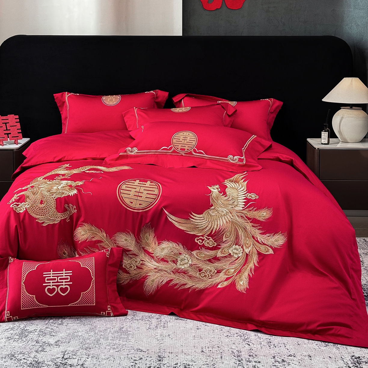 91家纺网 家纺一手货源 找家纺 （总）星蕴家纺 2026新款高档全棉婚庆四件套