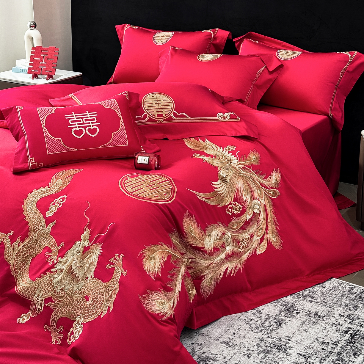 91家纺网 家纺一手货源 找家纺 （总）星蕴家纺 2026新款高档全棉婚庆四件套