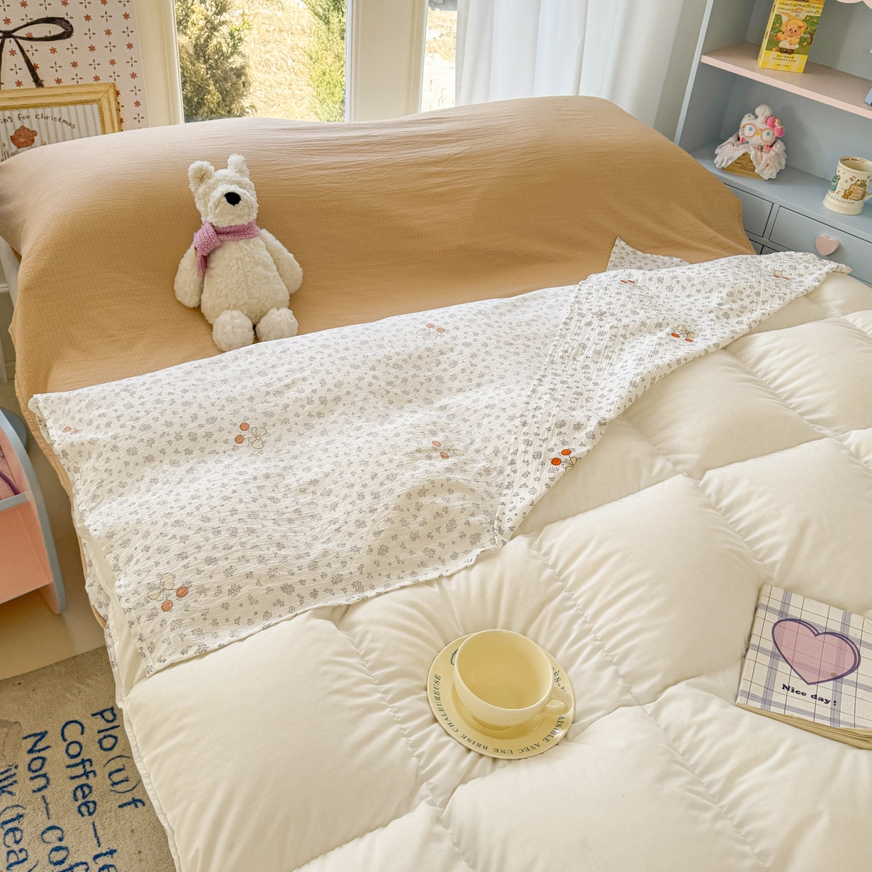 91家纺网 家纺一手货源 找家纺 Sweet dreams甜梦 2026新款A类皱皱双层纱小清新酒店一体式旅行睡袋 碎花樱桃