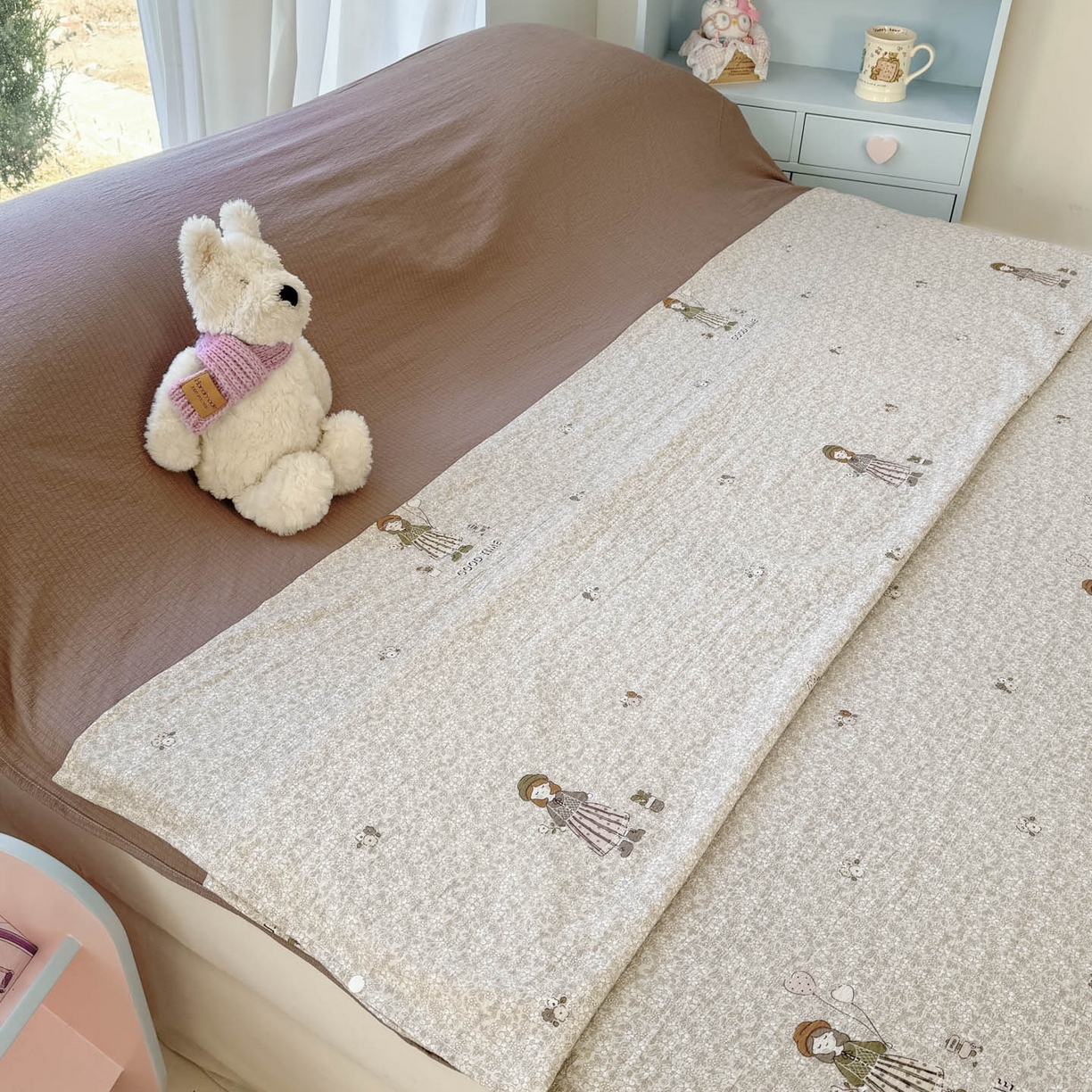 91家纺网 家纺一手货源 找家纺 Sweet dreams甜梦 2026新款A类皱皱双层纱小清新酒店一体式旅行睡袋 田园姑娘