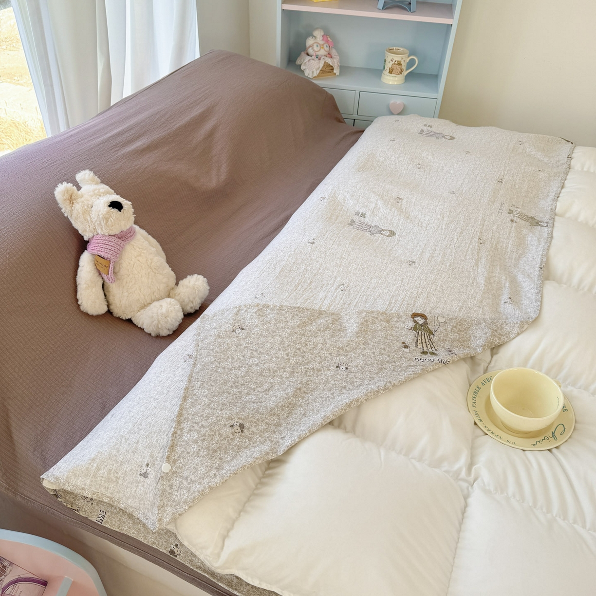 91家纺网 家纺一手货源 找家纺 Sweet dreams甜梦 2026新款A类皱皱双层纱小清新酒店一体式旅行睡袋 田园姑娘