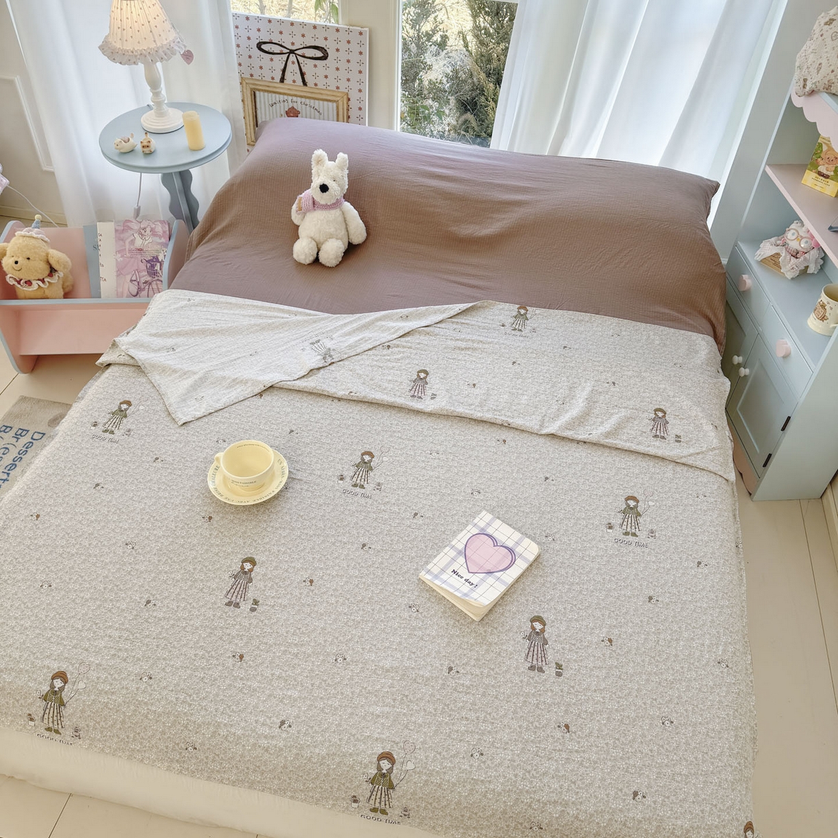 91家纺网 家纺一手货源 找家纺 Sweet dreams甜梦 2026新款A类皱皱双层纱小清新酒店一体式旅行睡袋 田园姑娘