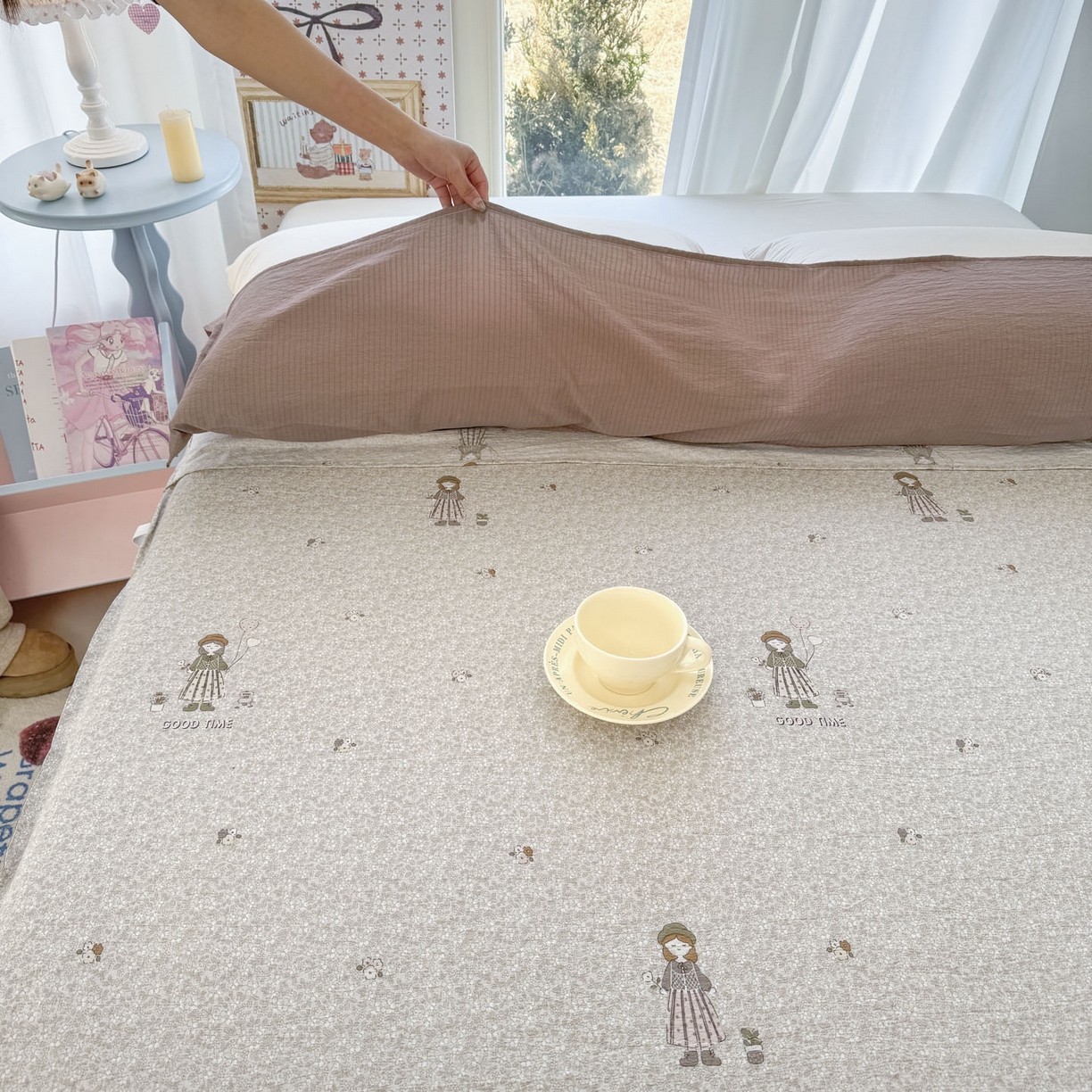 91家纺网 家纺一手货源 找家纺 Sweet dreams甜梦 2026新款A类皱皱双层纱小清新酒店一体式旅行睡袋 田园姑娘