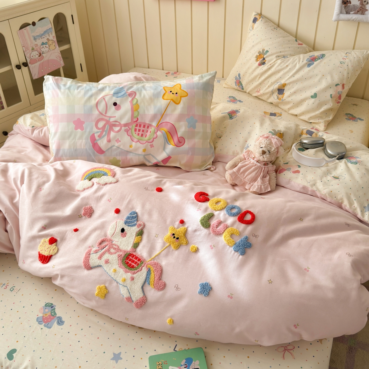 91家纺网 家纺一手货源 找家纺 （总）云锦家居 2026新款13370纯棉毛巾绣呆萌系列四件套第一波