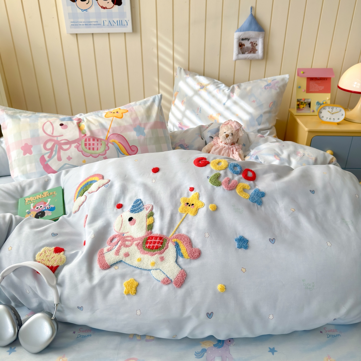 91家纺网 家纺一手货源 找家纺 （总）云锦家居 2026新款13370纯棉毛巾绣呆萌系列四件套第一波