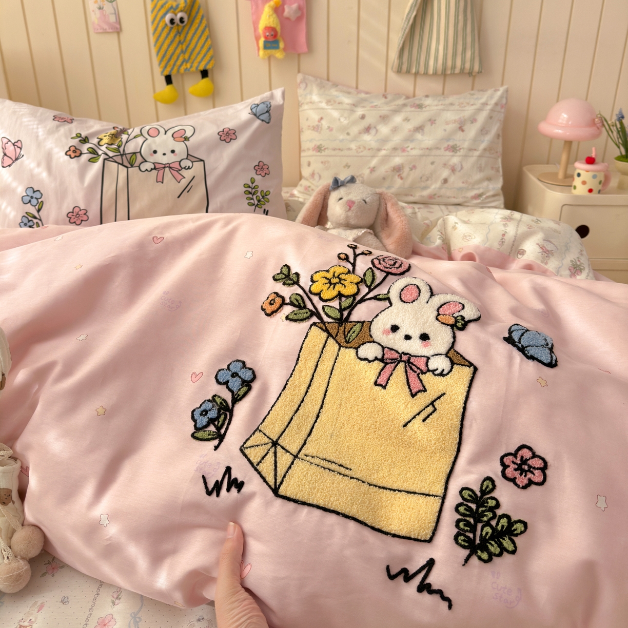 91家纺网 家纺一手货源 找家纺 （总）云锦家居 2026新款13370纯棉毛巾绣呆萌系列四件套第一波