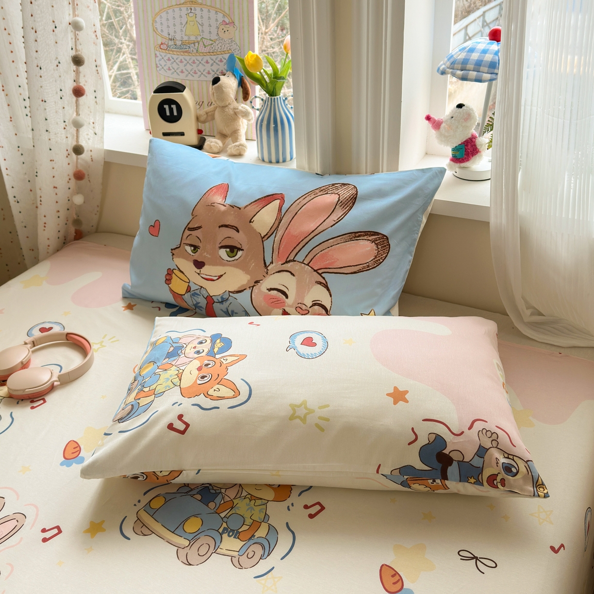 91家纺网 家纺一手货源 找家纺 云锦家居 2026新款13370纯棉毛巾绣呆萌系列四件套第一波 萌趣CP