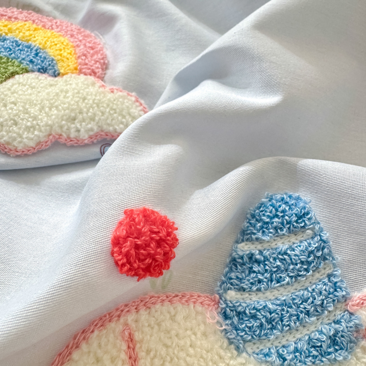 91家纺网 家纺一手货源 找家纺 云锦家居 2026新款13370纯棉毛巾绣呆萌系列四件套第一波 马上有钱 -蓝