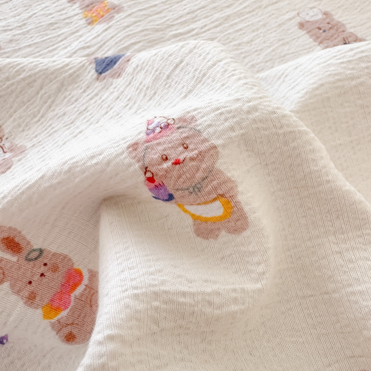 91家纺网 家纺一手货源 找家纺 Sweet dreams甜梦 2026新款A类皱皱双层纱小清新酒店一体式旅行睡袋 小兔仔