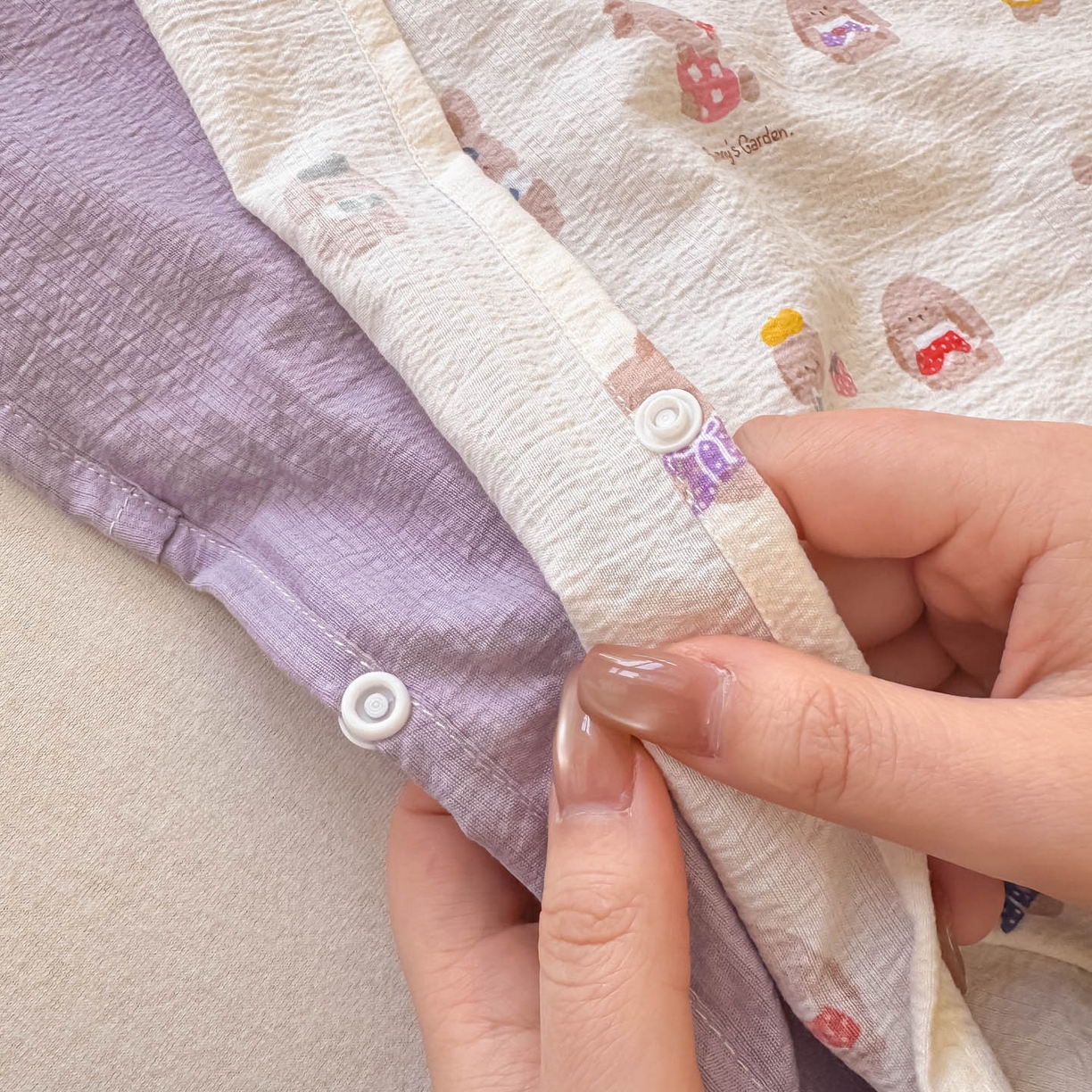 91家纺网 家纺一手货源 找家纺 Sweet dreams甜梦 2026新款A类皱皱双层纱小清新酒店一体式旅行睡袋 小兔仔