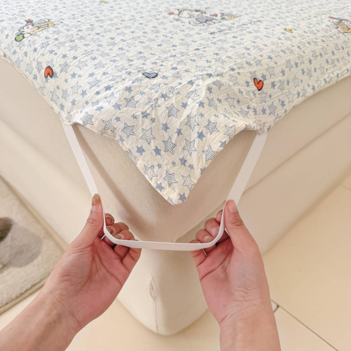 91家纺网 家纺一手货源 找家纺 Sweet dreams甜梦 2026新款A类皱皱双层纱小清新酒店一体式旅行睡袋 星星小狗