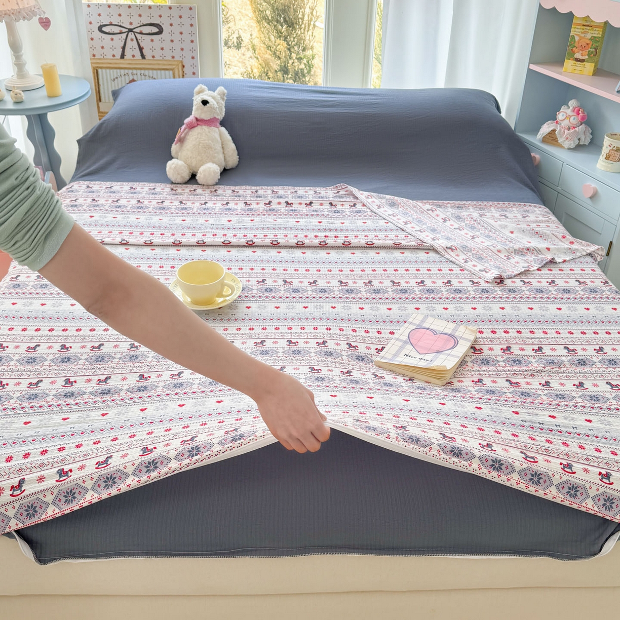 91家纺网 家纺一手货源 找家纺 Sweet dreams甜梦 2026新款A类皱皱双层纱小清新酒店一体式旅行睡袋 异域风情