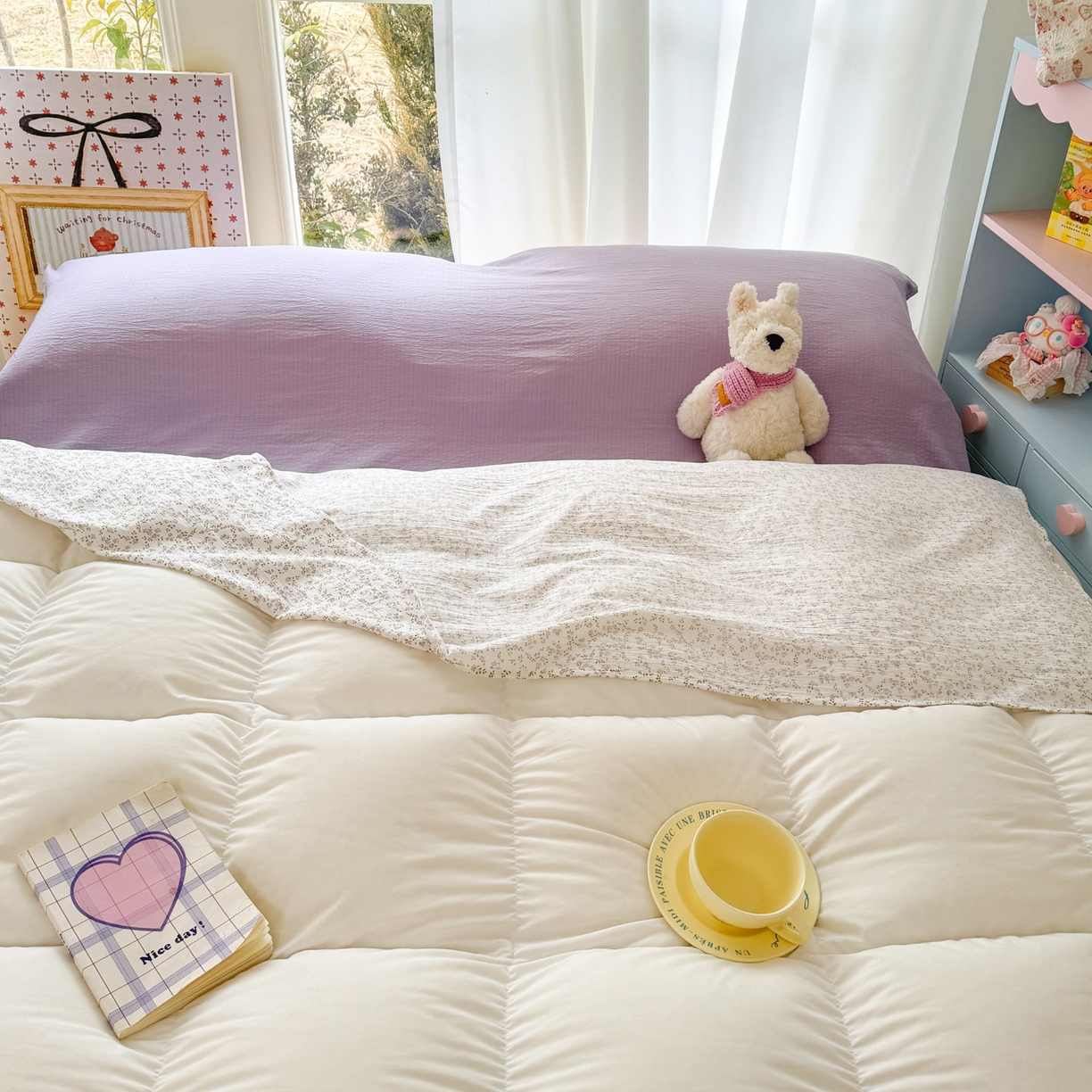 91家纺网 家纺一手货源 找家纺 Sweet dreams甜梦 2026新款A类皱皱双层纱小清新酒店一体式旅行睡袋 紫色小碎花