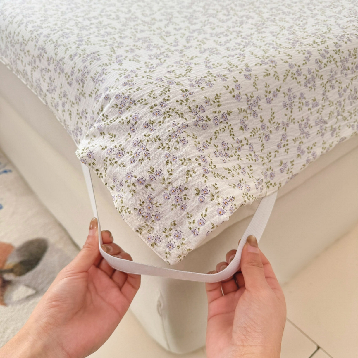 91家纺网 家纺一手货源 找家纺 Sweet dreams甜梦 2026新款A类皱皱双层纱小清新酒店一体式旅行睡袋 紫色小碎花