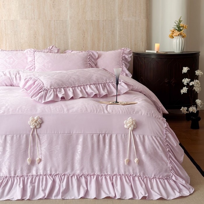 91家纺网 家纺一手货源 找家纺 （总）豪美鑫家纺 2026新款提花四件套 花开半夏系列