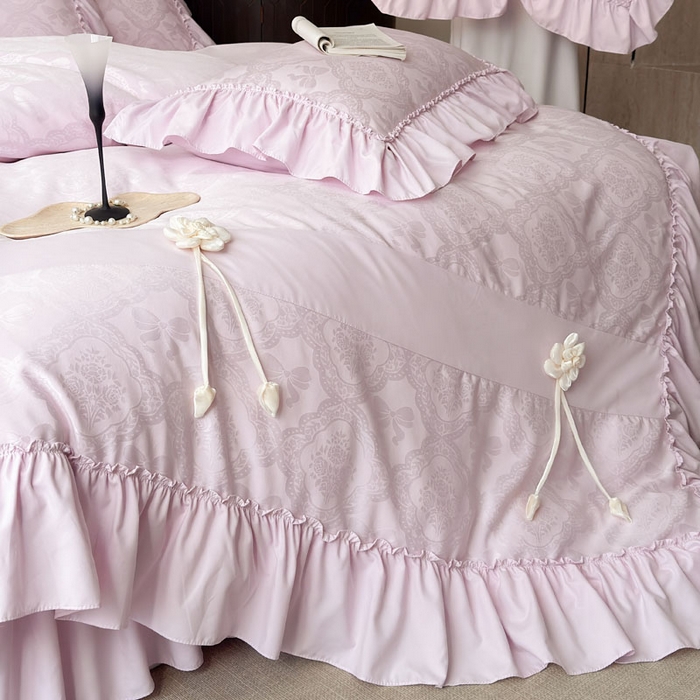 91家纺网 家纺一手货源 找家纺 （总）豪美鑫家纺 2026新款提花四件套 花开半夏系列