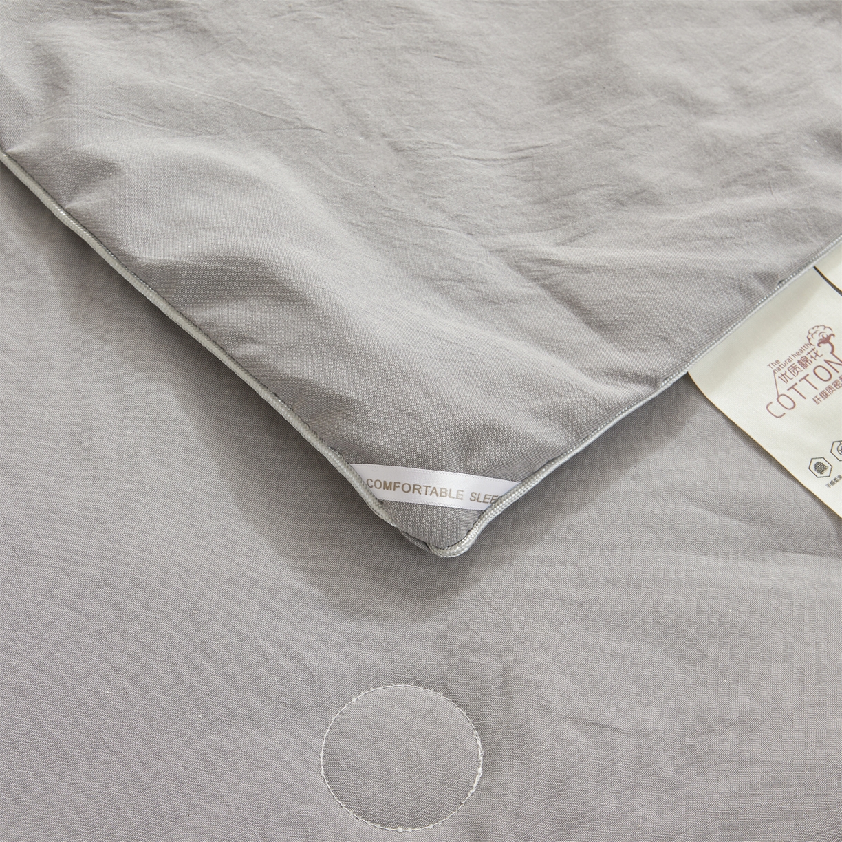 91家纺网 家纺一手货源 找家纺 招财星家纺 2026新款国标艾a类纯色100%新疆棉夏被夏凉被空调被棉花夏被棉花被子被芯热款含质检报告买家秀包检 莫奈-典雅灰