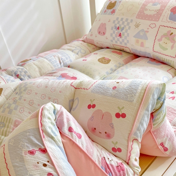 91家纺网 家纺一手货源 找家纺 小桃姐家纺 2025新款卡通床褥垫学生宿舍垫软床垫榻榻米床垫褥子铺盖 粉色猫咪