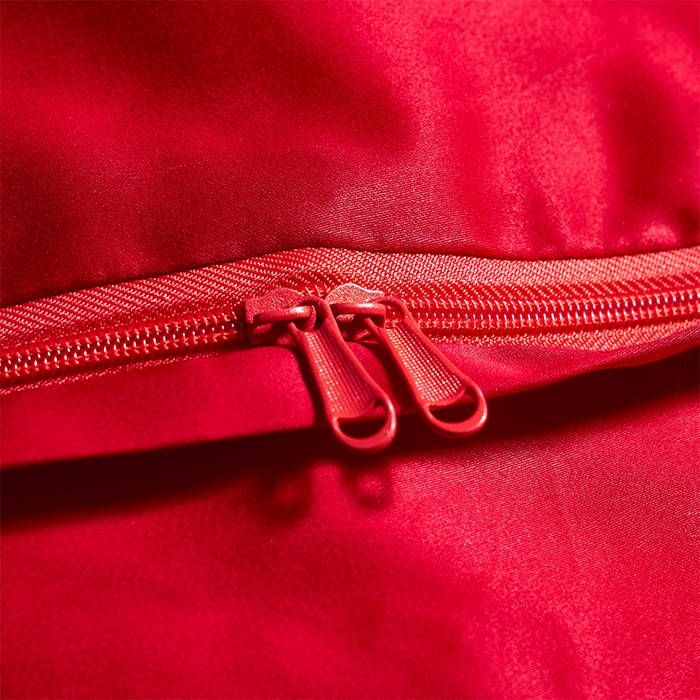 91家纺网 家纺一手货源 找家纺 慕她家纺 2026慕她大花工艺款全棉纯棉婚庆四件套大红色刺绣结婚床上用品 花开志喜