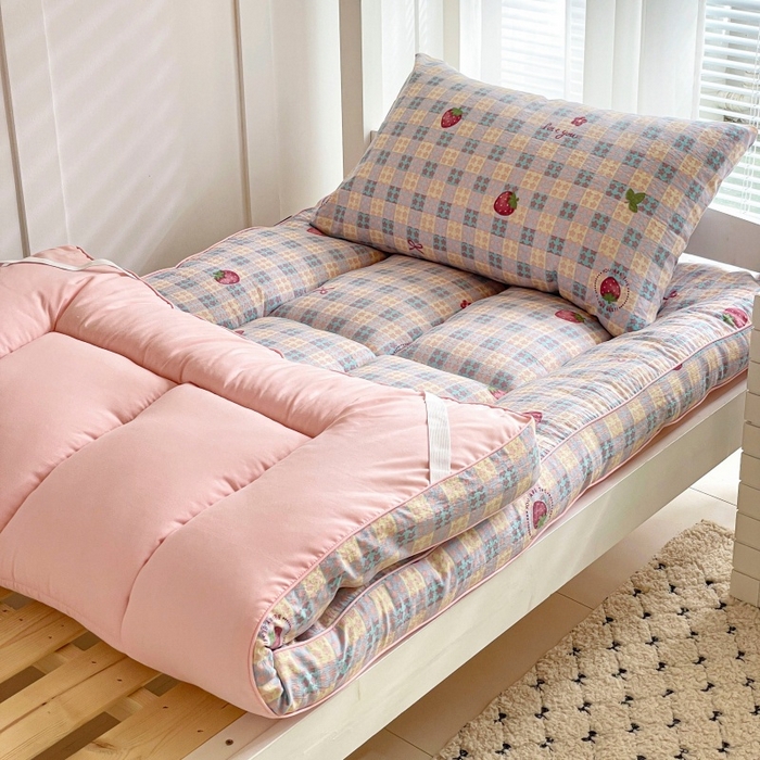 91家纺网 家纺一手货源 找家纺 小桃姐家纺 2025新款卡通床褥垫学生宿舍垫软床垫榻榻米床垫褥子铺盖 有草莓的地方