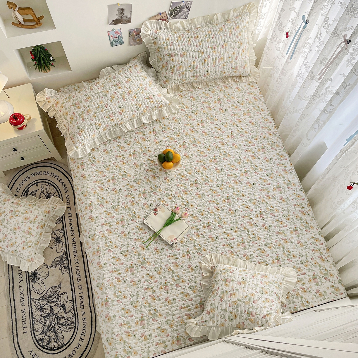 91家纺网 家纺一手货源 找家纺 美优兰 2026新款全棉榻榻米垫 繁花似锦