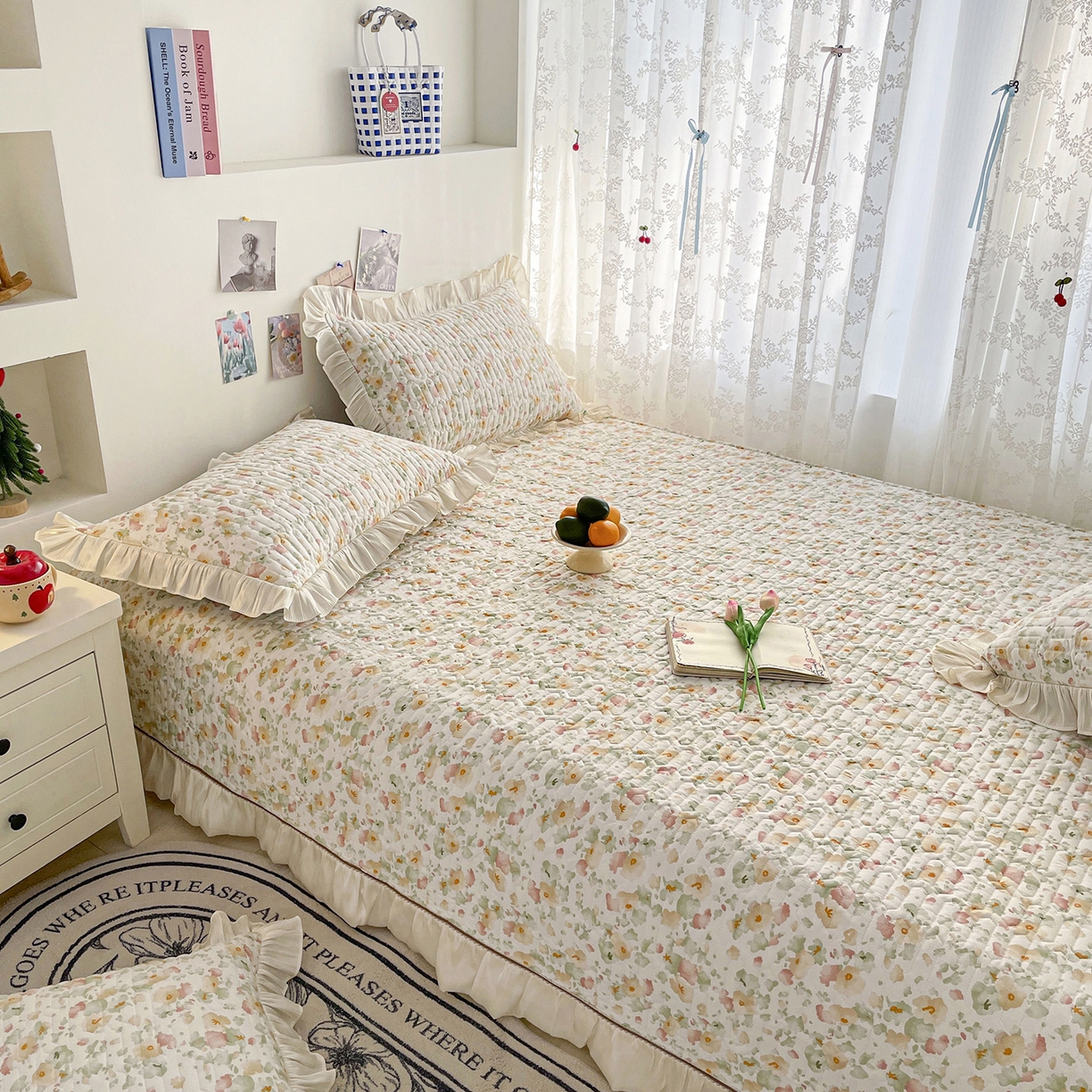 91家纺网 家纺一手货源 找家纺 美优兰 2026新款全棉榻榻米垫 繁花似锦